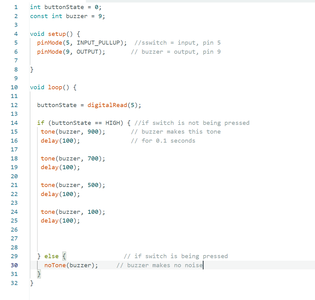 Buzzer Code Met Schakelaar