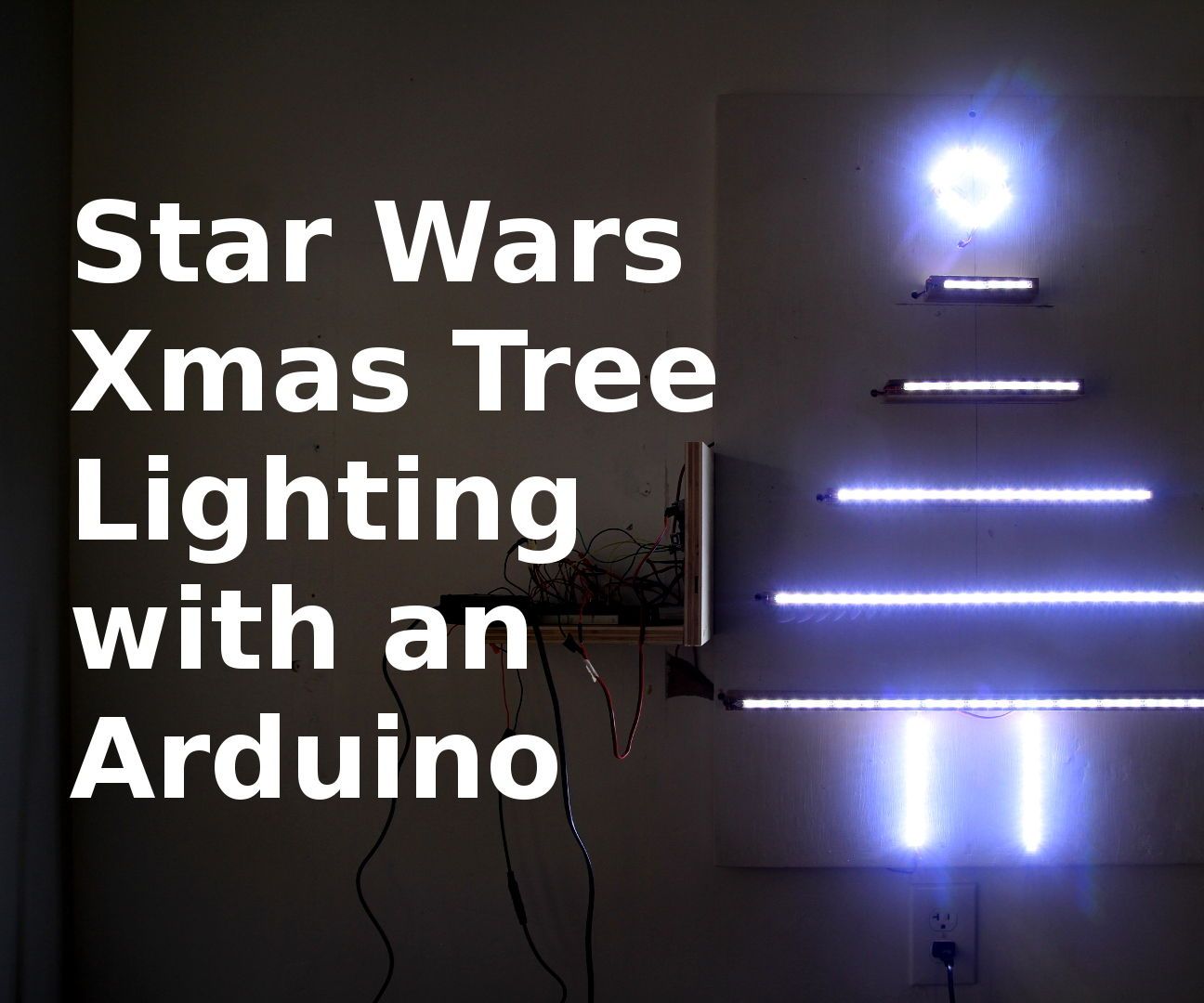 Arduino-Powered Wall Christmas Tree W/ Star Wars Theme LED Lights