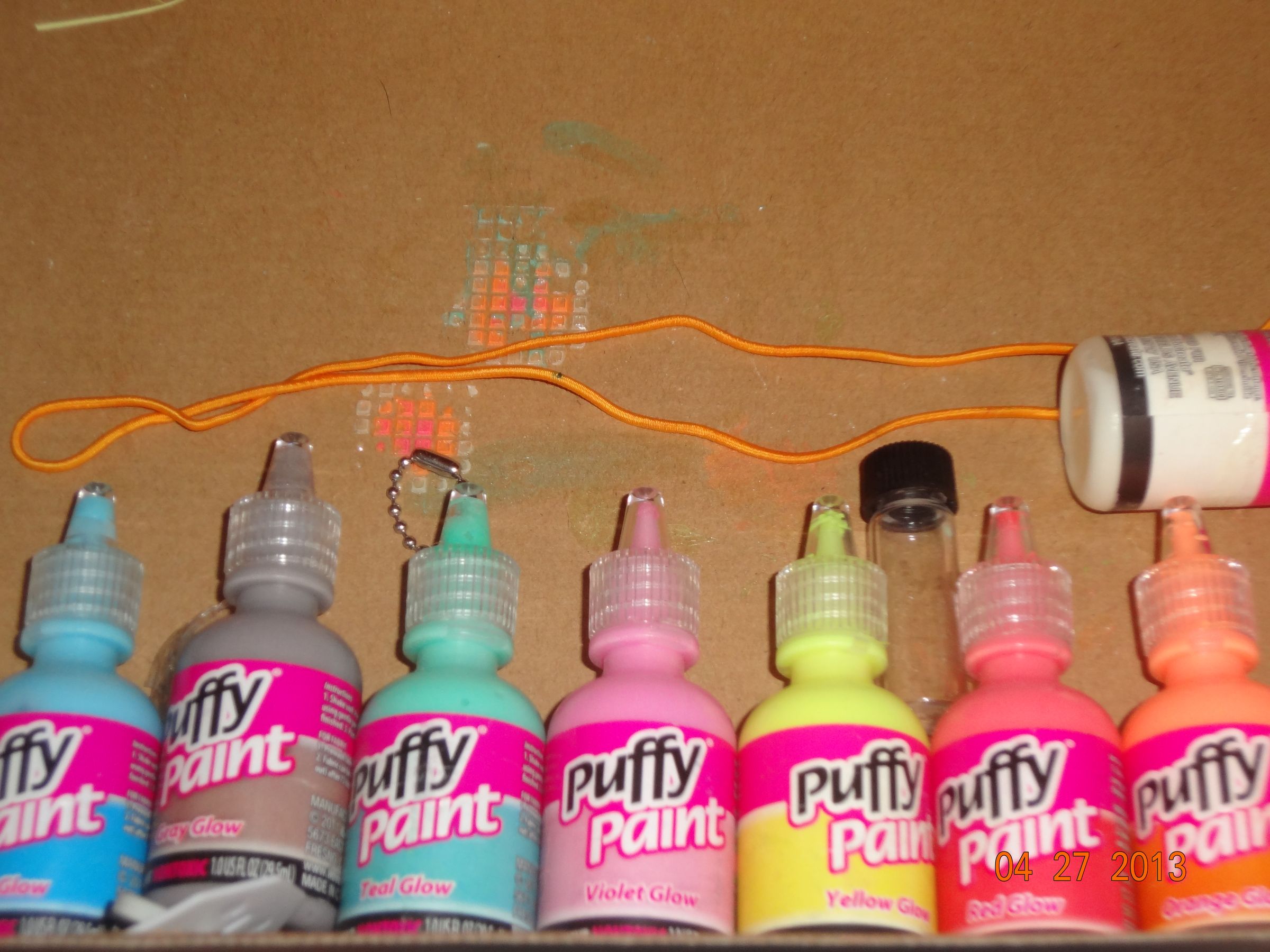 Glow in the Dark Puffy Paint Glass Vial Necklace 5 Steps Instructables