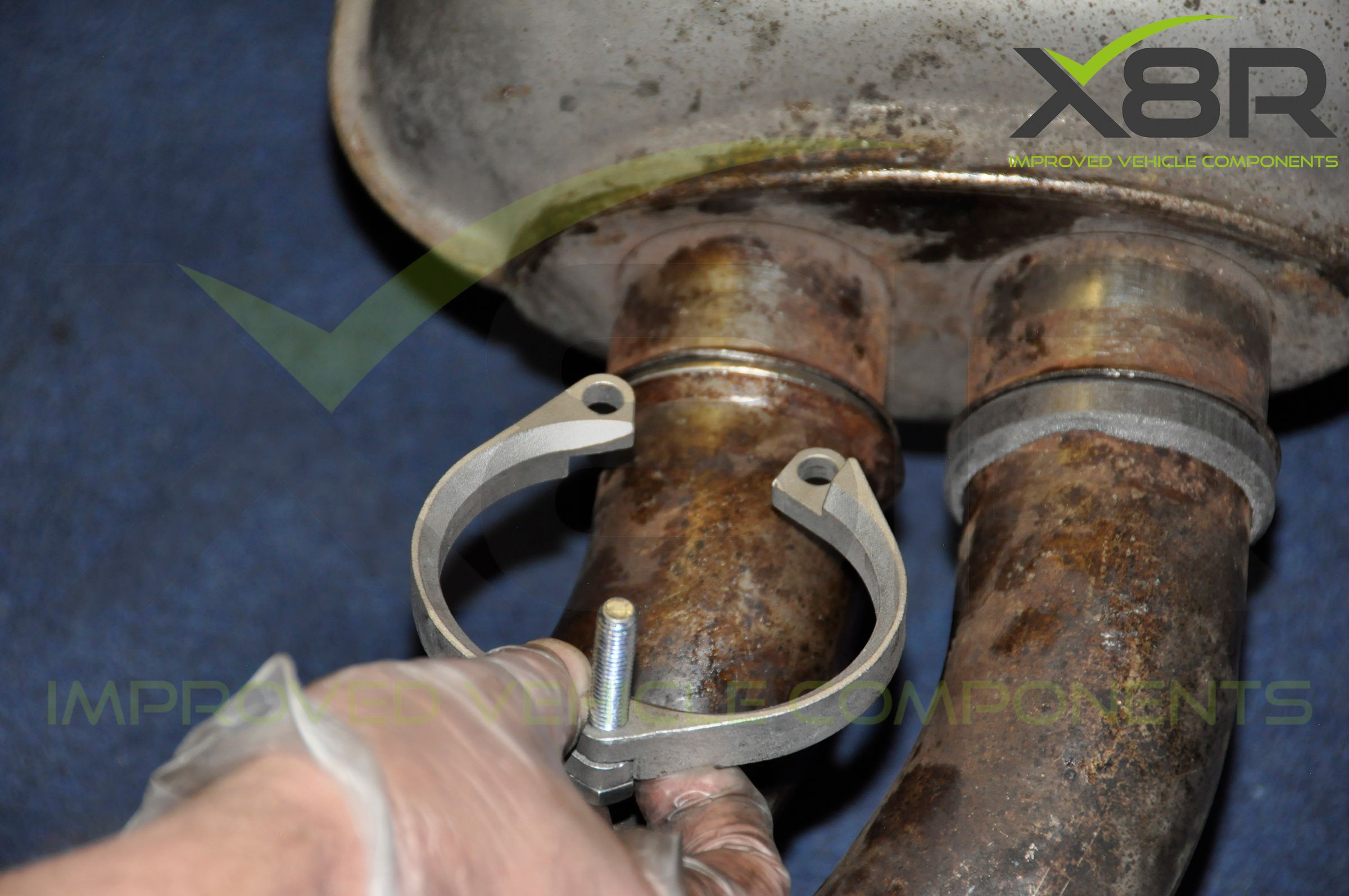 BMW E46 M3 Exhaust Muffler Back Box Flange Rusted Corroded Flanges