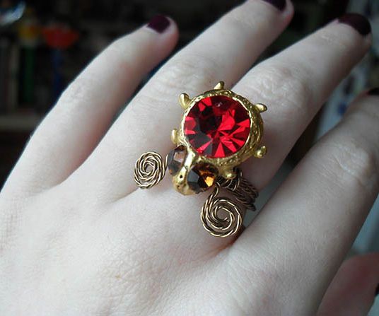 Shank Button Statement Ring