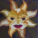 No-Sew Fabric Applique Raised Wall Art Inspired by Inca Sun God