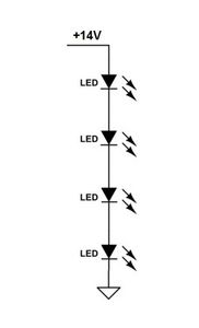 Wire Four White LEDs in Series