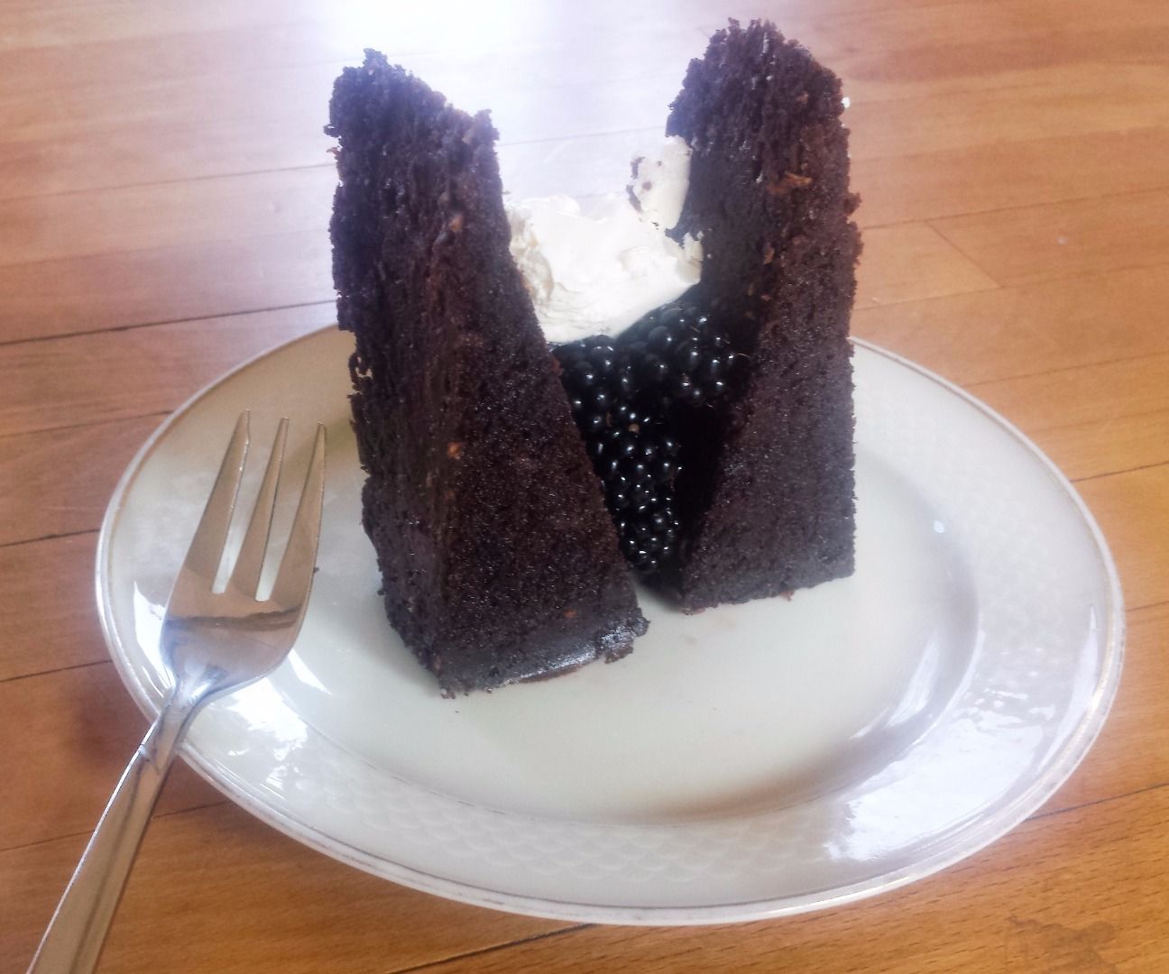 Courgette & Chilli Chocolate Cake (with Carob & Blackberries)     