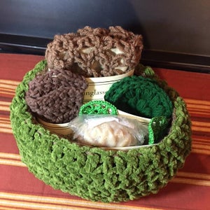 Assembling a Crochet Housewarming Gift