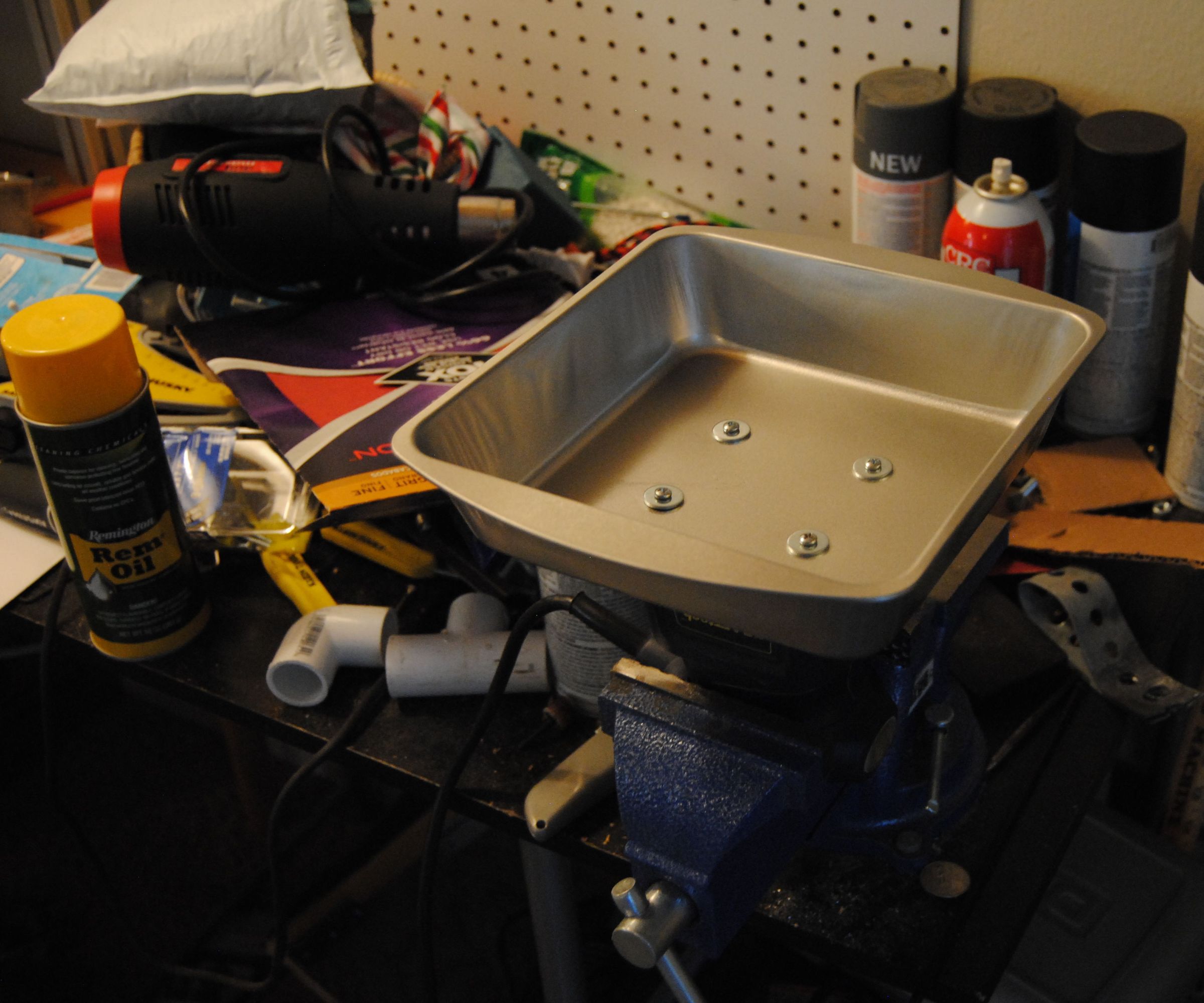 Vibratory Tumbler Using Oscillating Palm Sander