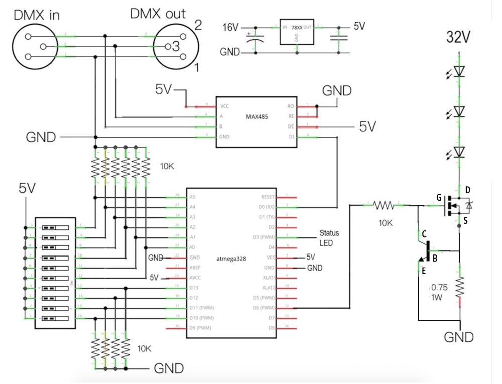 Схема контроллер usb dmx