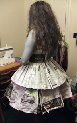 handmade newspaper dress design Newspaper Dress