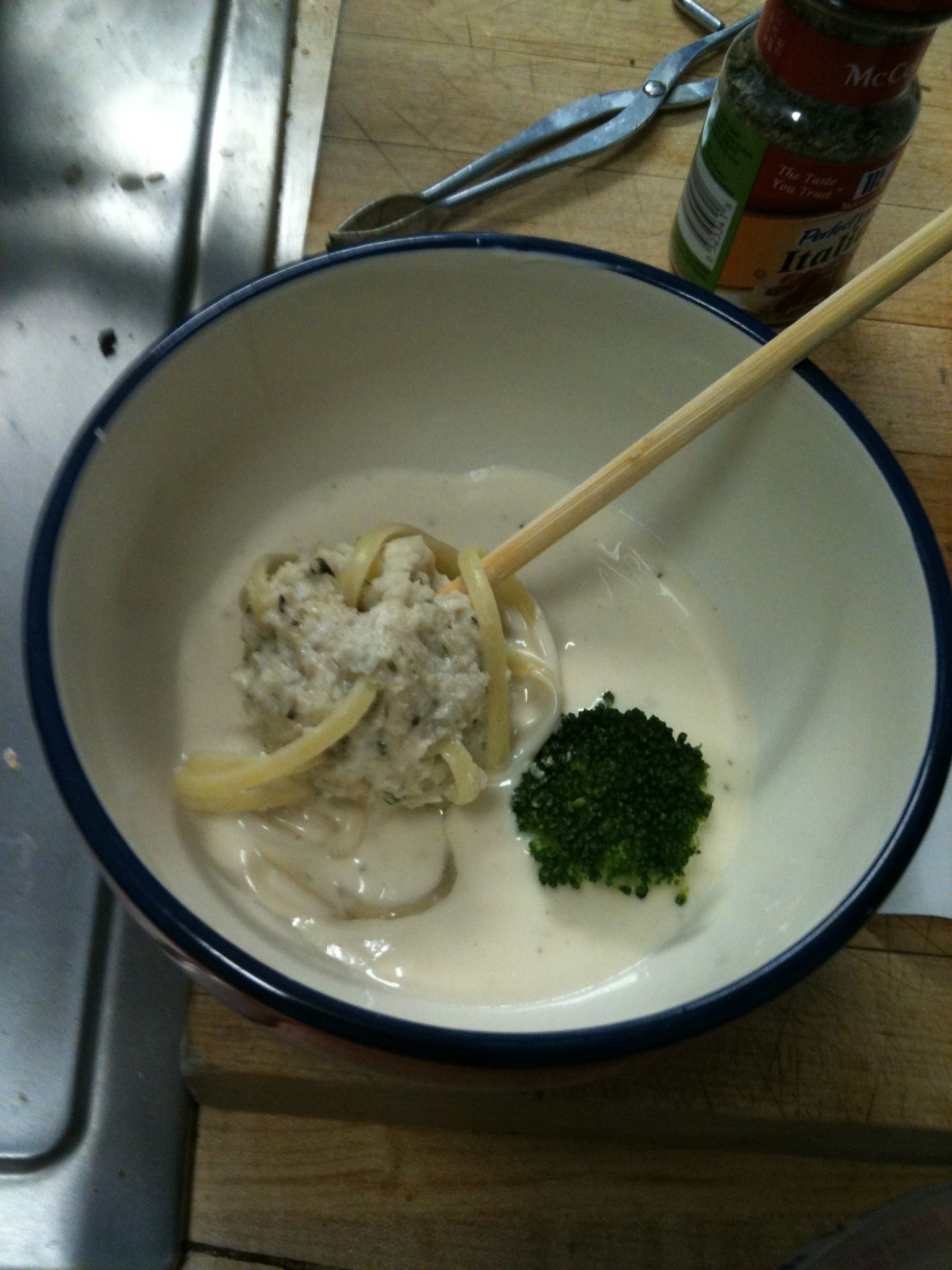 Chicken Alfredo on a Stick