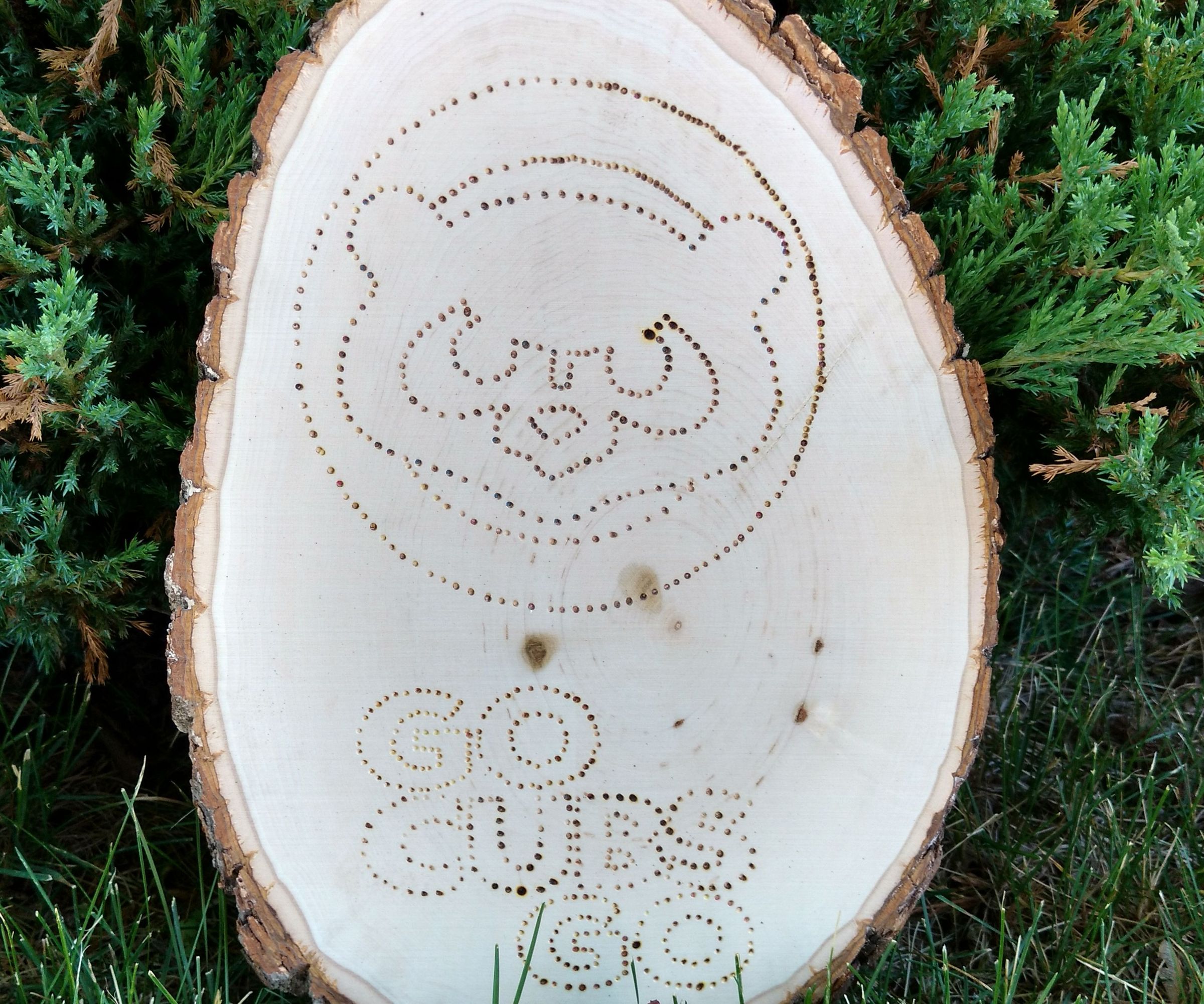 Woodburned Cubs Sign 