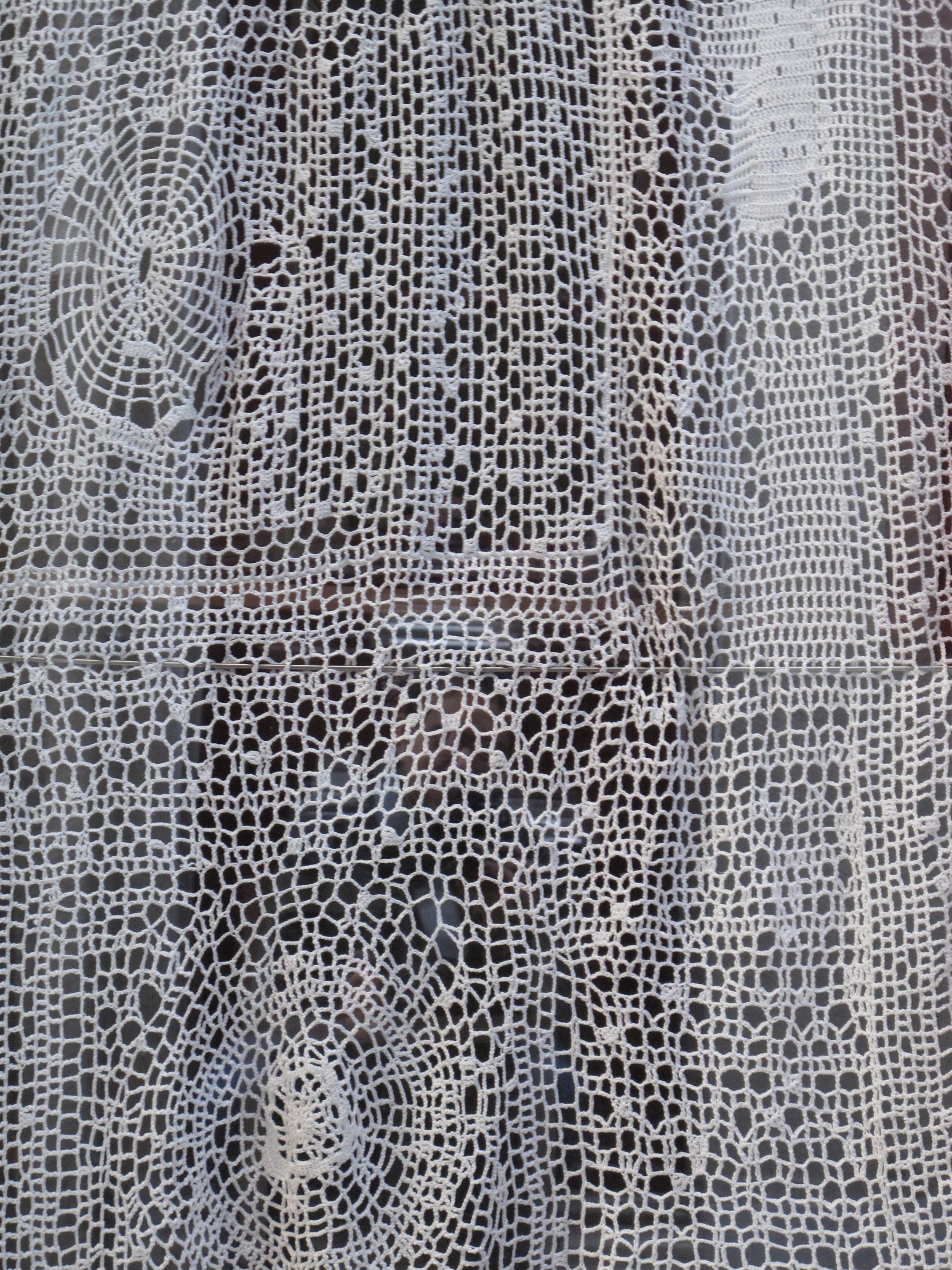 New Curtain for My Son's  Old House, With the Help of My Grand Daughter