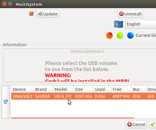 Using Multisystem on the Second Partition