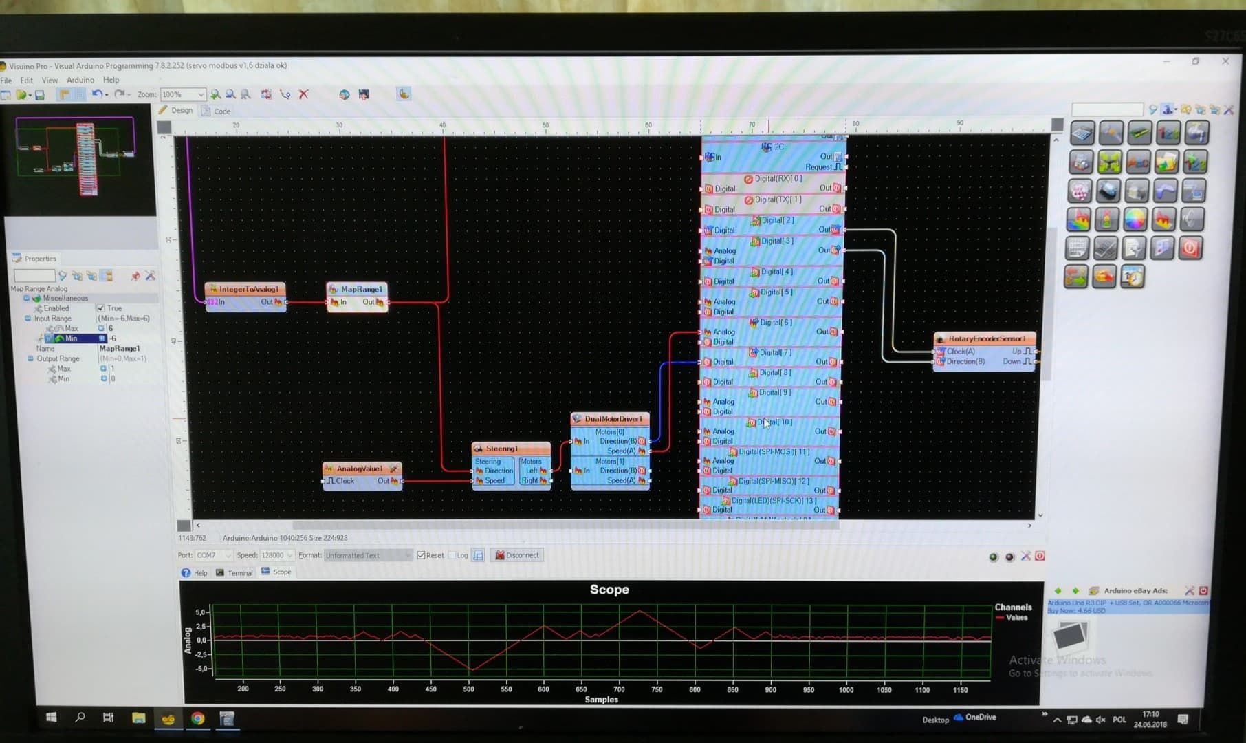 Visuino PID Brushes Motor Control and Encoder 5 Steps Instructables