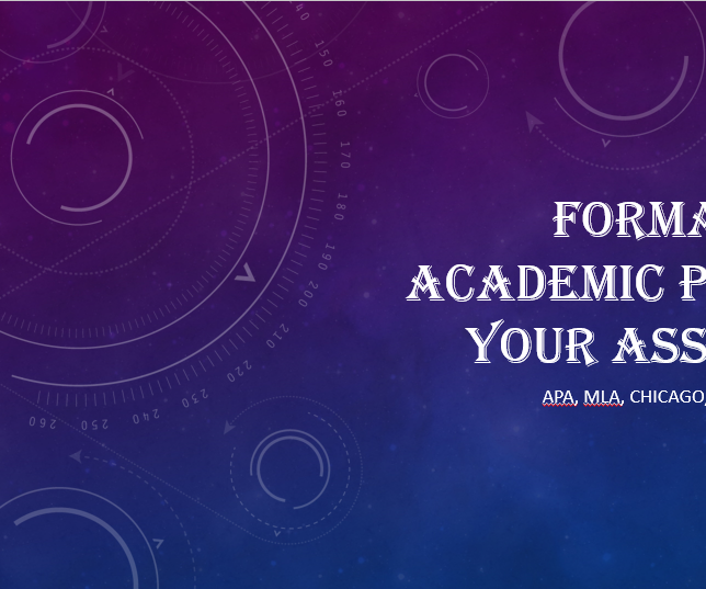 Formatting an Essay Assignment in APA,MLA,Chicago,Harvard,IEEE,Vancouver