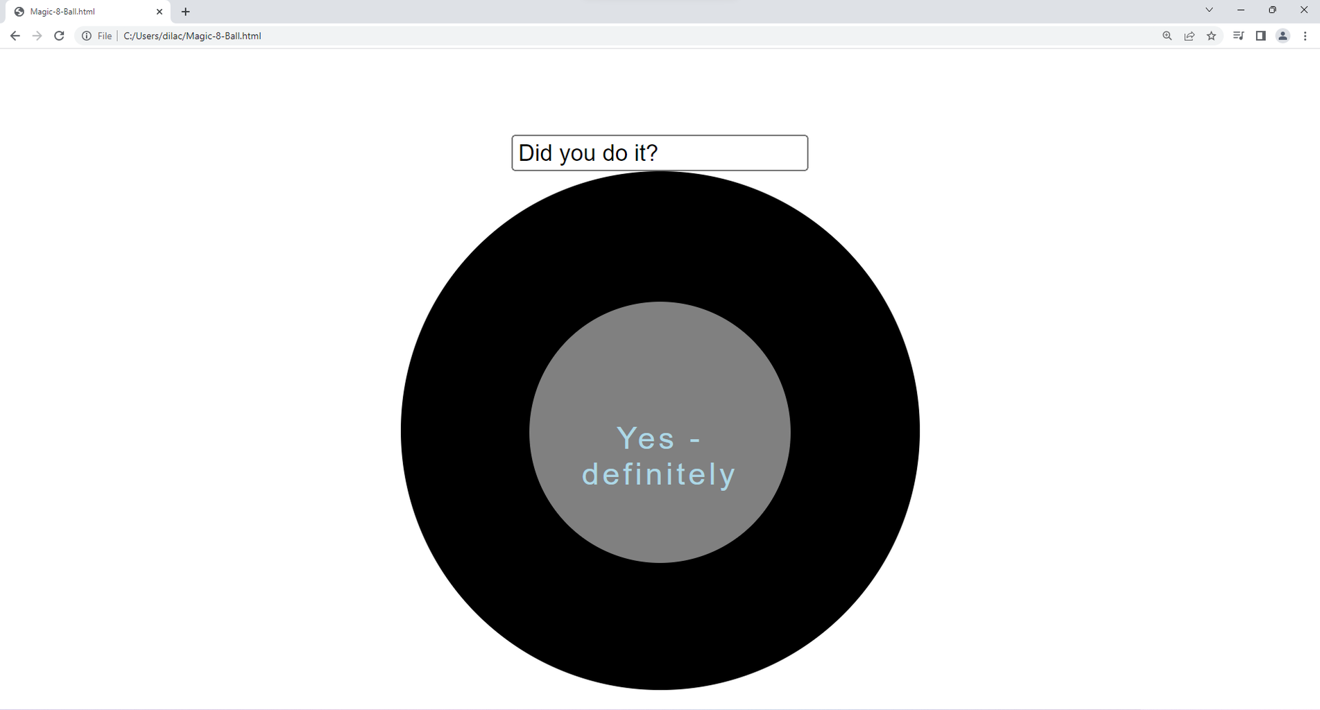 How to Format Basic HTML Magic 8-Ball Program Instruction Set : 12 ...