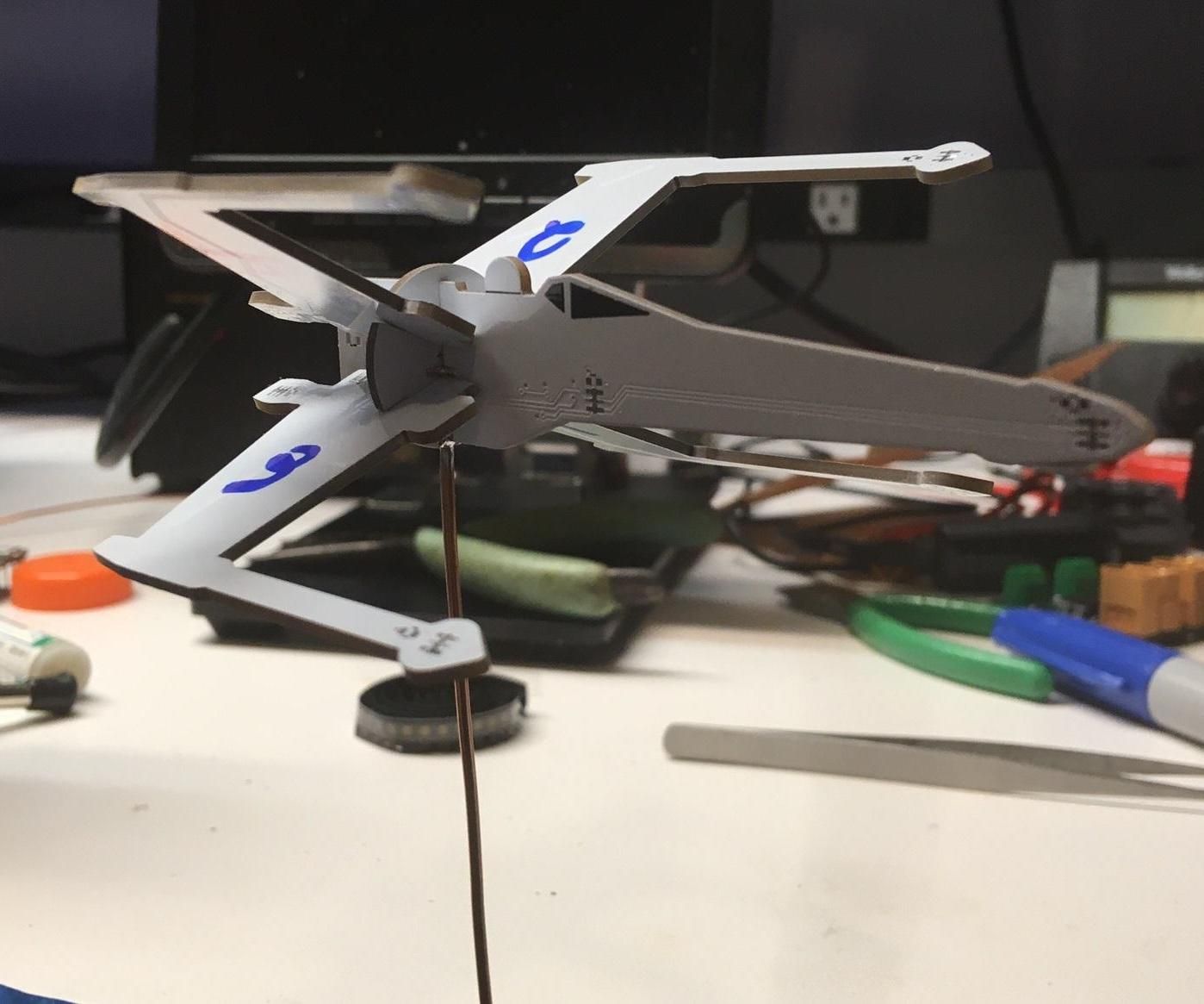 PCB Space Fighter - 3d PCB With DOTSTAR Illumination