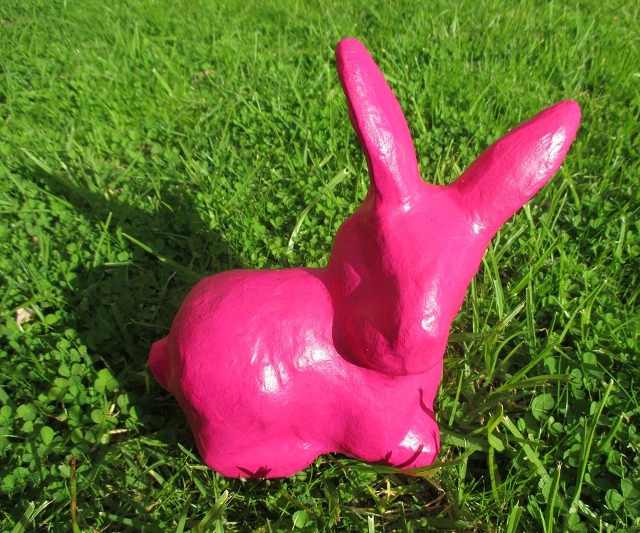 Paint Paper Mache Easter Bunny