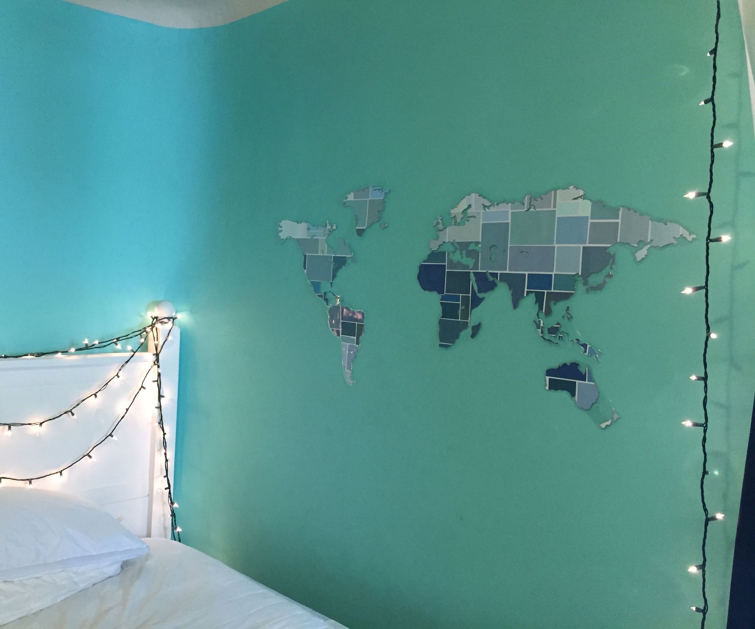 World Map Decal From Paint Chips for Free!!