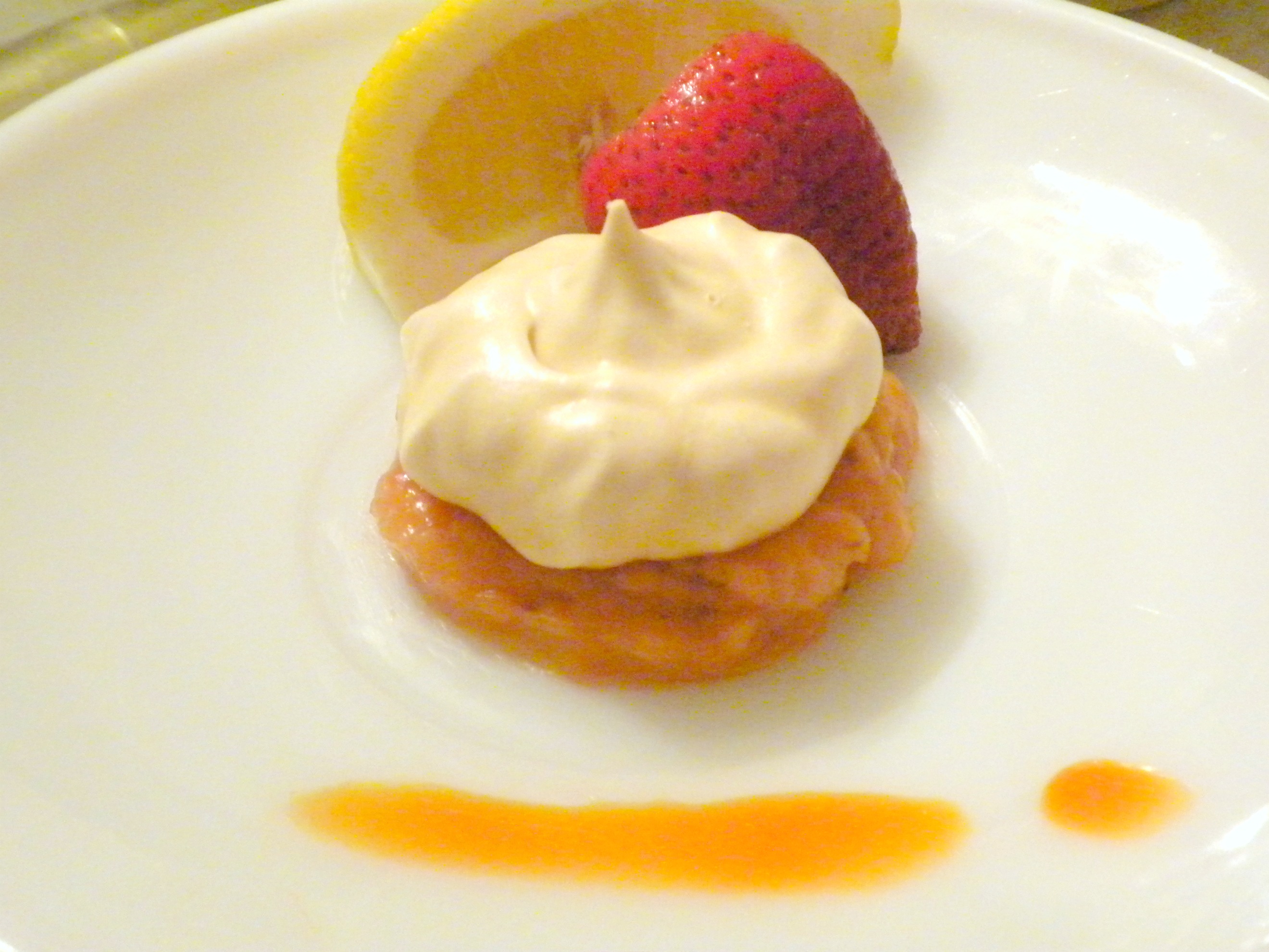 Meringue and Strawberry-Lemon Hot Sauce Custard