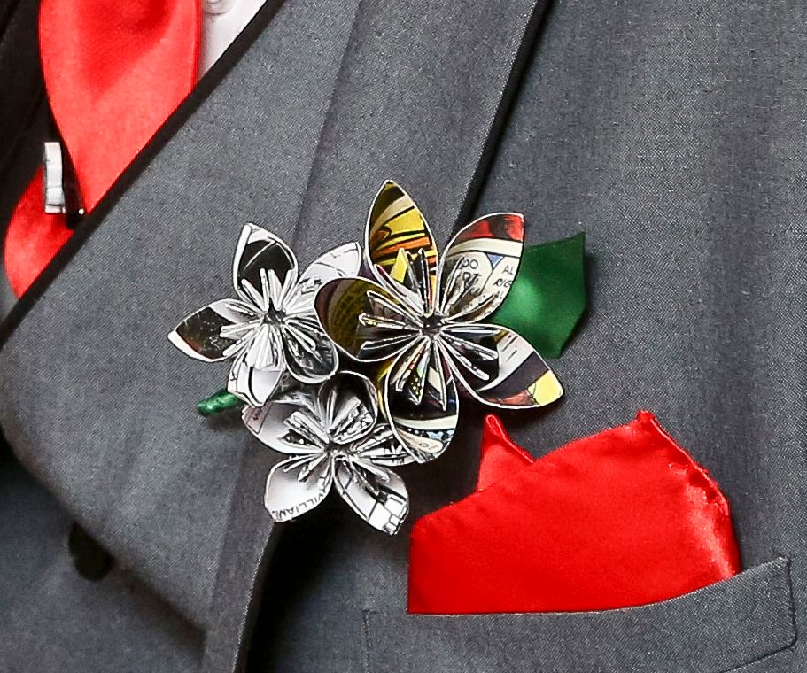 Star Wars Comic Book Wedding Button Holes.
