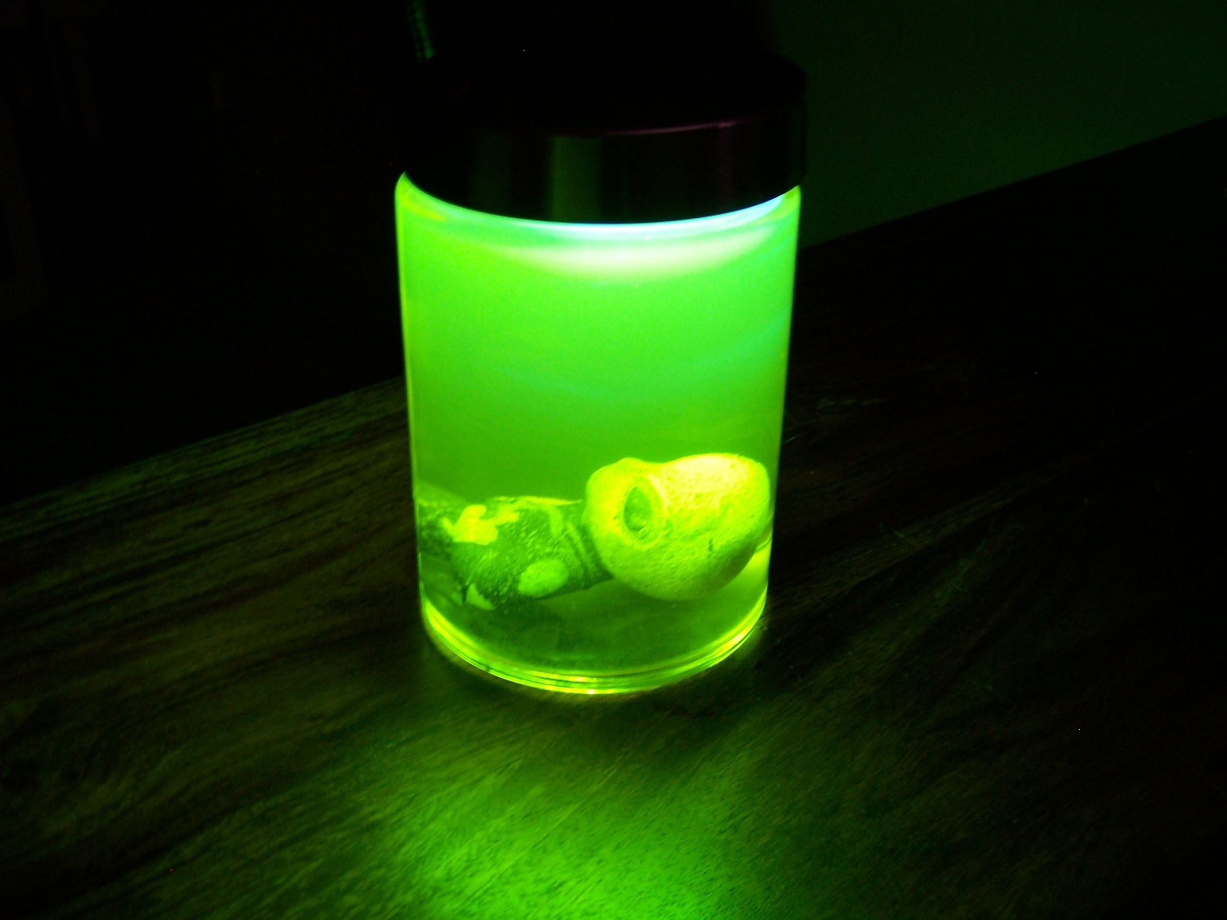 Glowing Alien in a Jar
