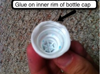 Using a Glue to Put the Bottle Cap on the CD