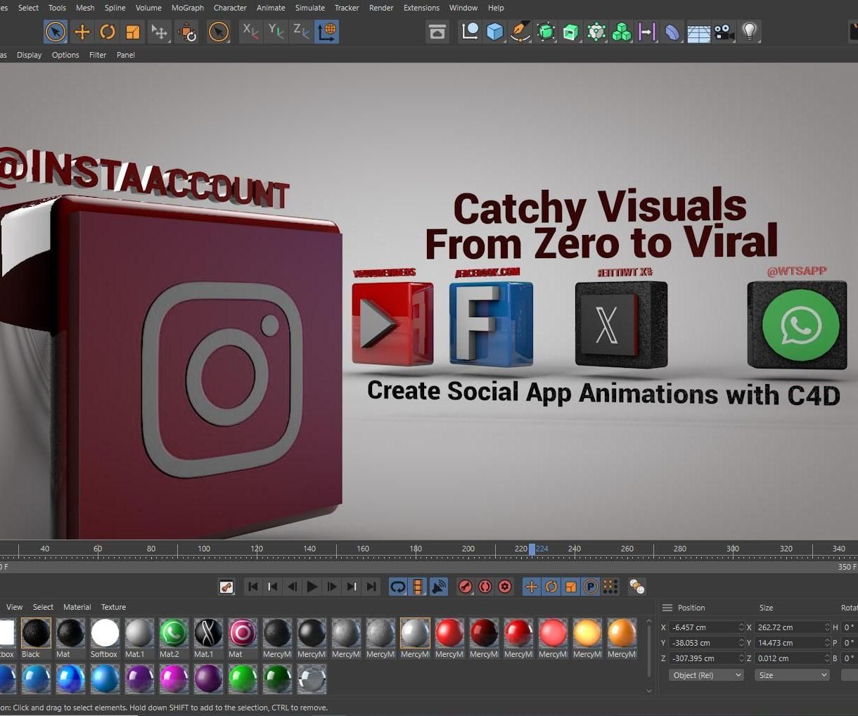 Catchy Visual Social App Animations With C4D | READY FOR SELL