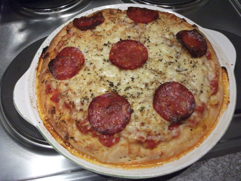 Homemade Pepperoni Pizza