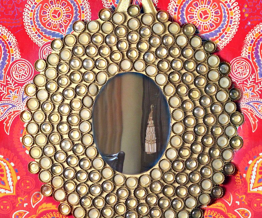 Bottle Cap Boho Mirror