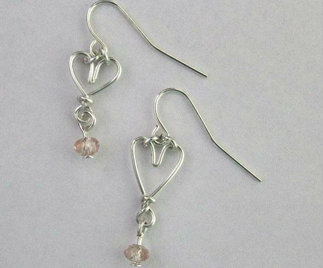 Valentines Wire Heart Earrings