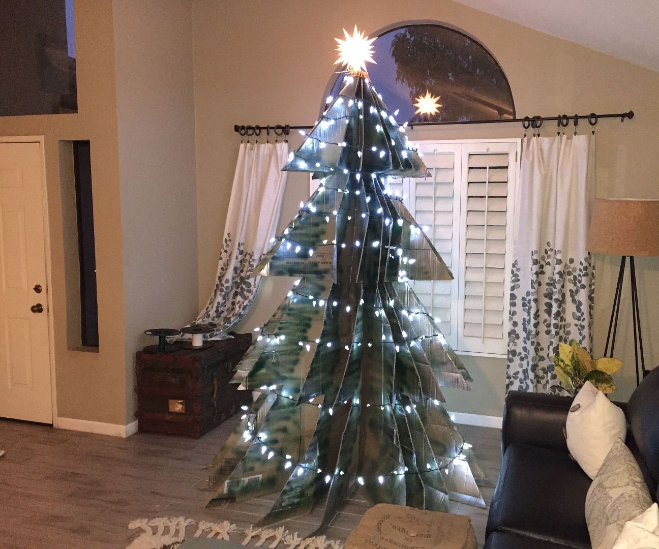 Salvaged Cardboard Christmas Tree