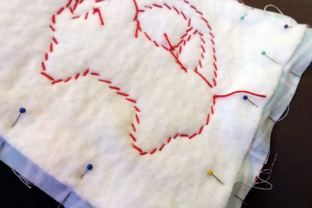 Make a Page by Sewing Stitched Pieces Together