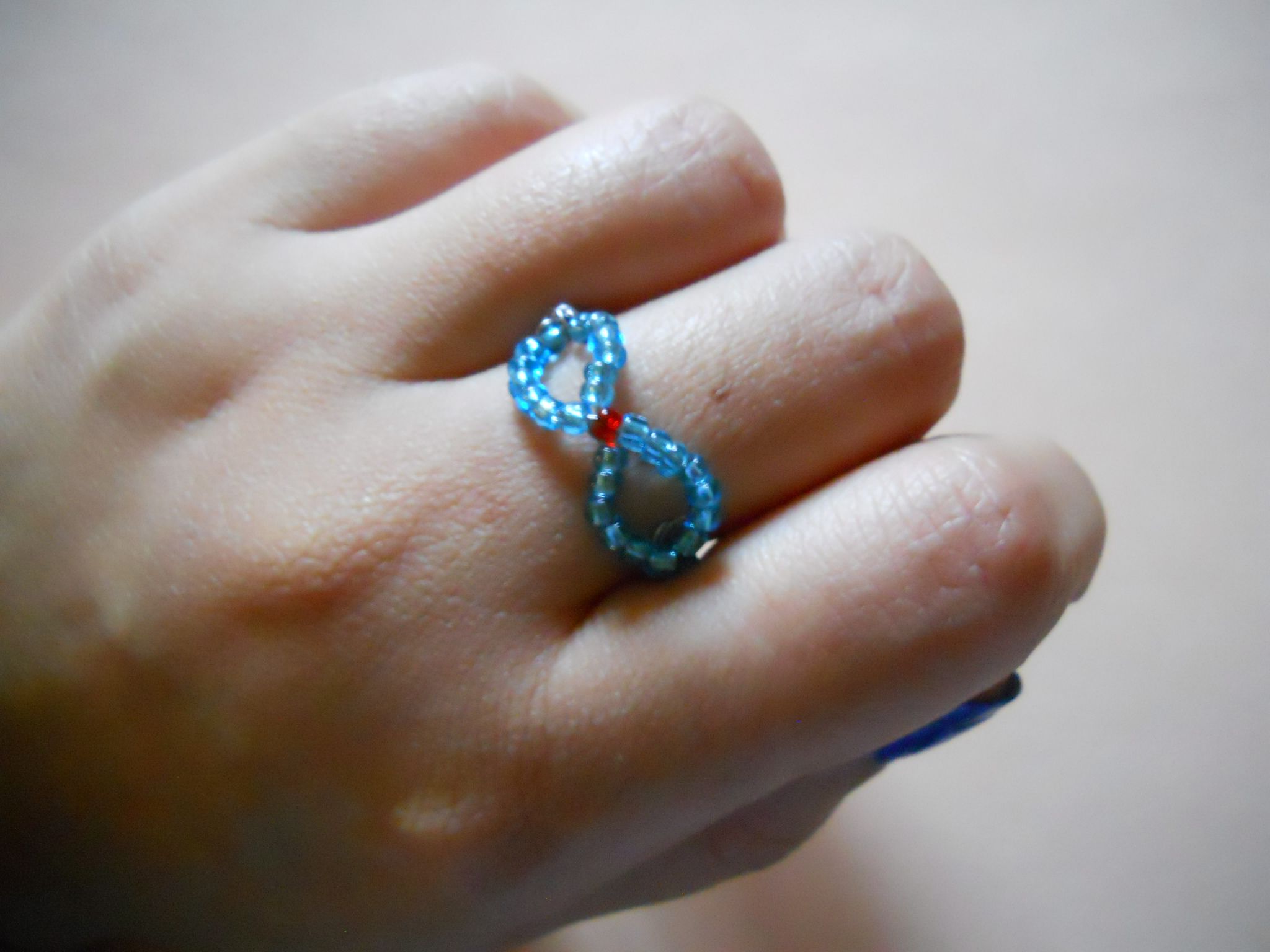 Wire-Beads Infinity Ring