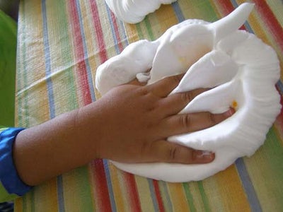 The Idea Behind Working With Shaving Cream on a Tabletop Is That the Children Are Stimulating Their Tactile Senses While Learning About Colors.