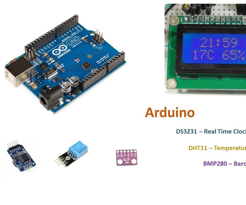 Desk Weather Station (Arduino, DHT11, BMP280, DS3231)