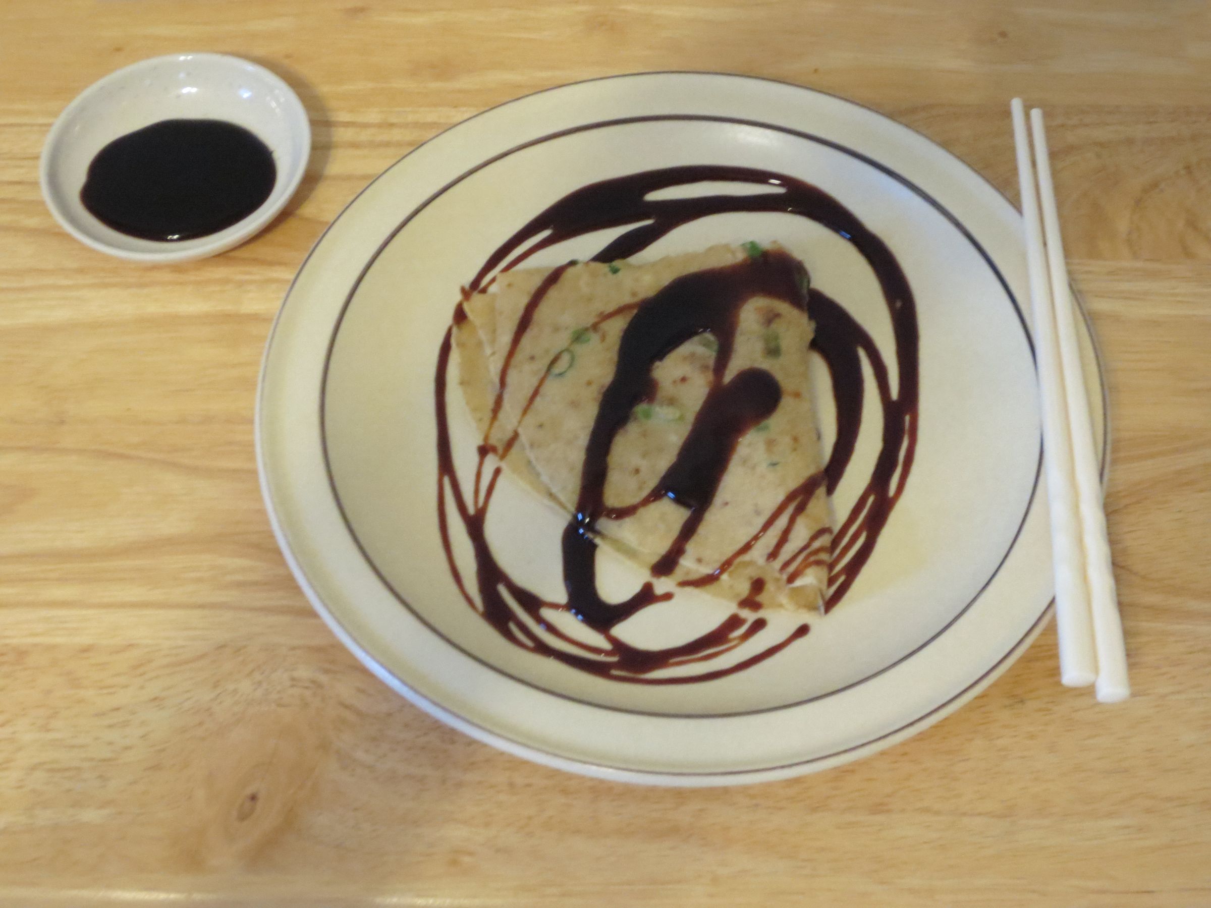 Chinese Green Onion Crêpe With Honey Soy Glaze