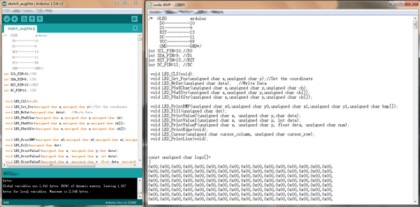 Copy the Binary Code in to Arduino IDE