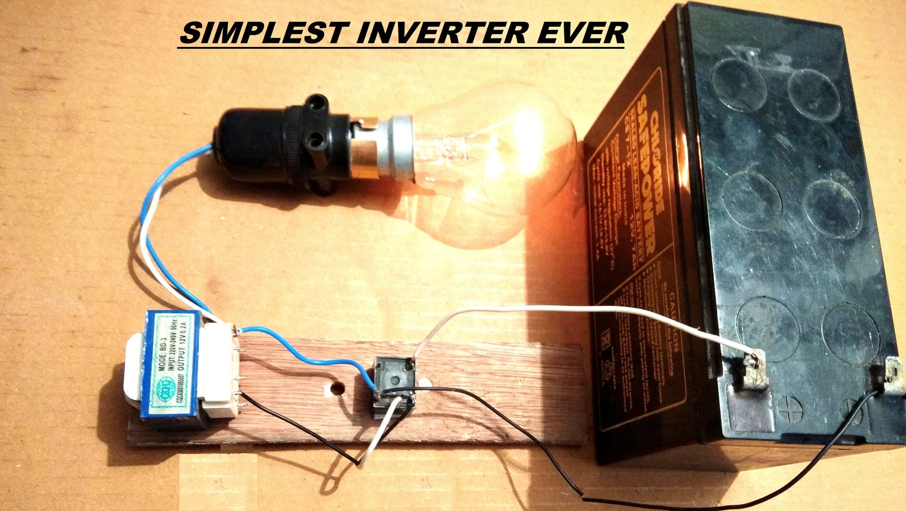 Simplest 12V to 220V DC to AC Power Inverter DIY