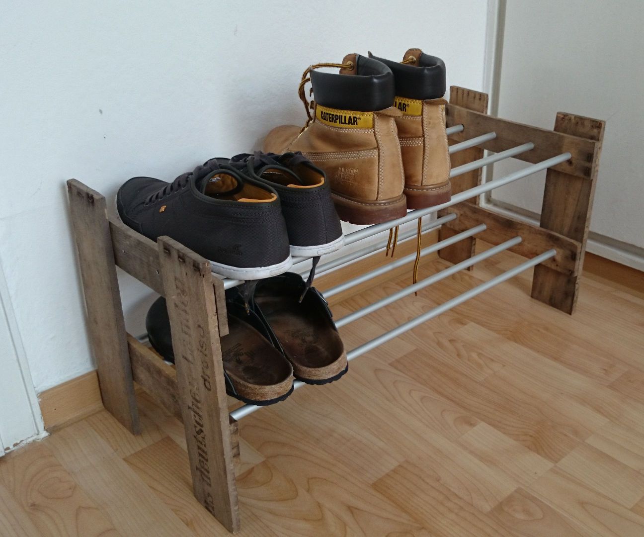 Shoe Shelf - Out of a Wine Box