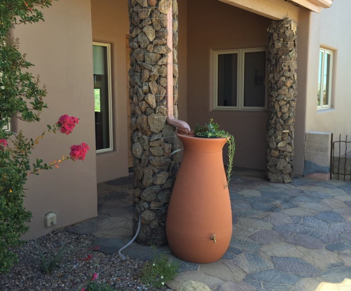 Dry Stack Rock Finish for Support Poles