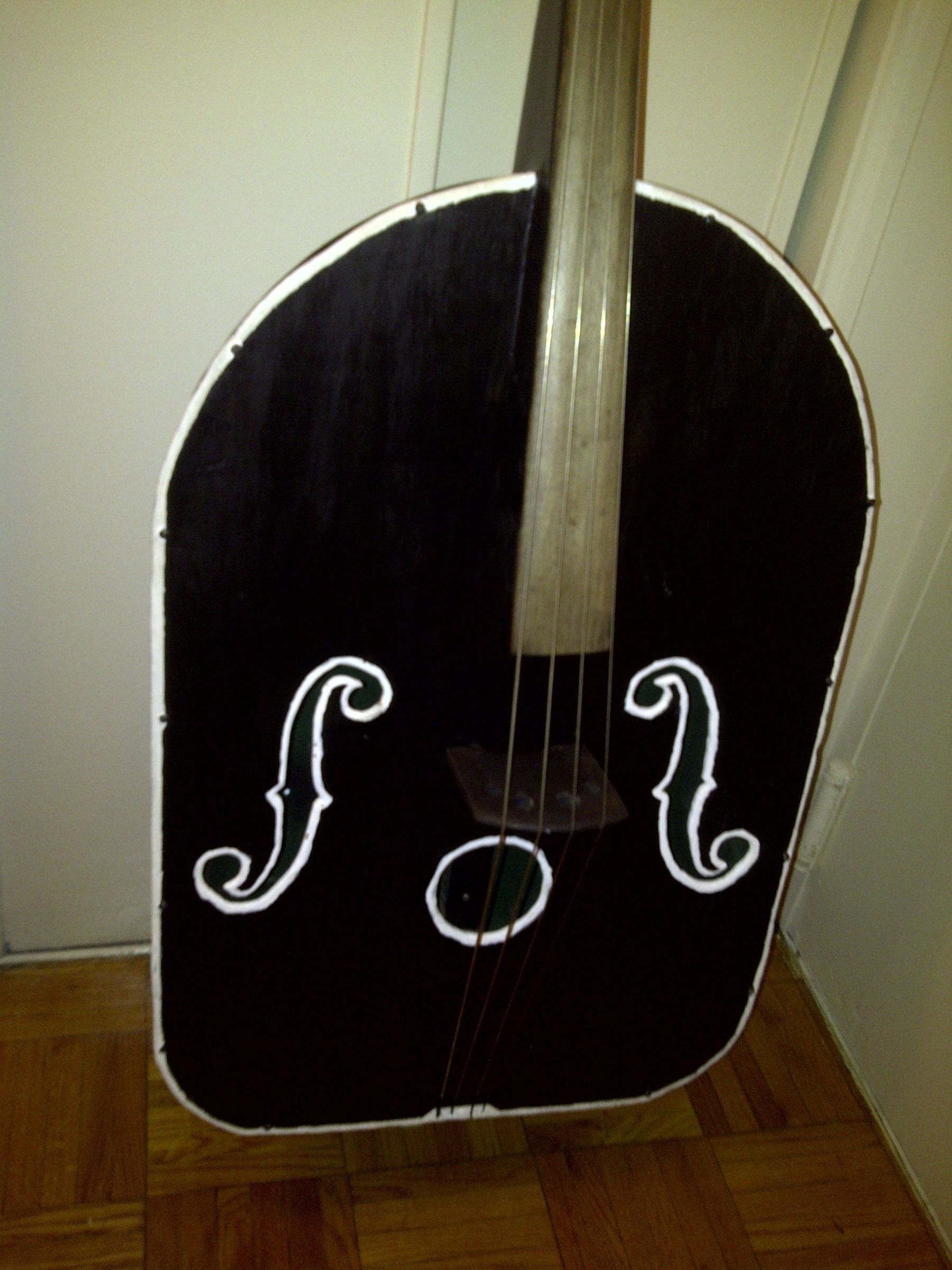 Upright Bass Made From a Wheelbarrow