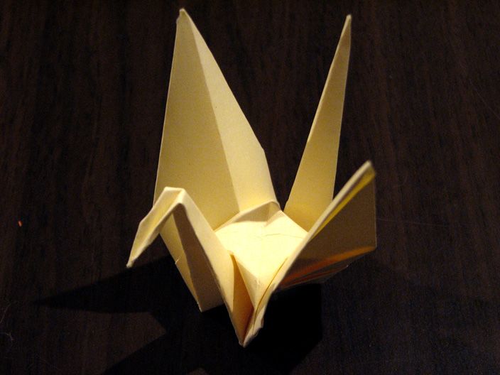 Folding an origami crane