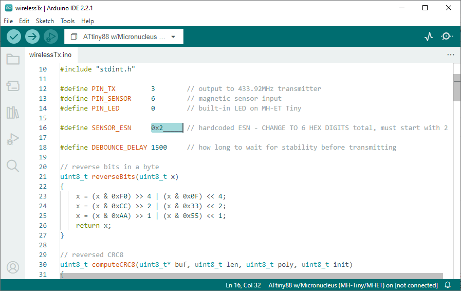 Program the Microcontroller