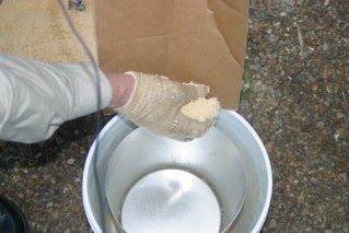 Sawdust Is Filled Around the Shell 