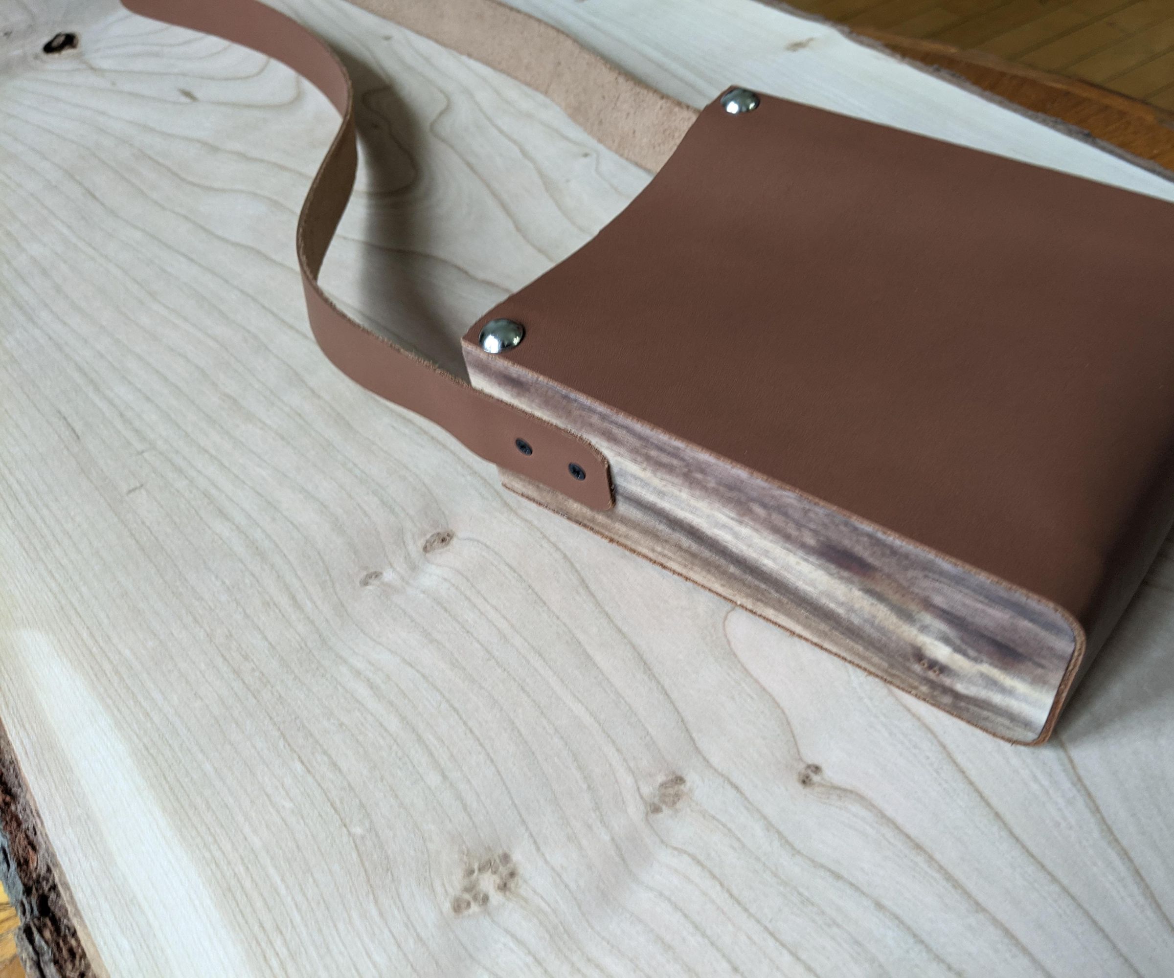 Hand Tools Leather and Walnut Purse/Bag