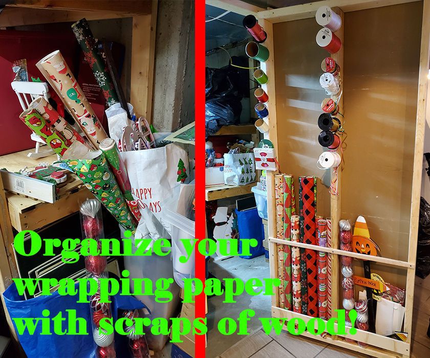 Gift Wrap Wall Organizer