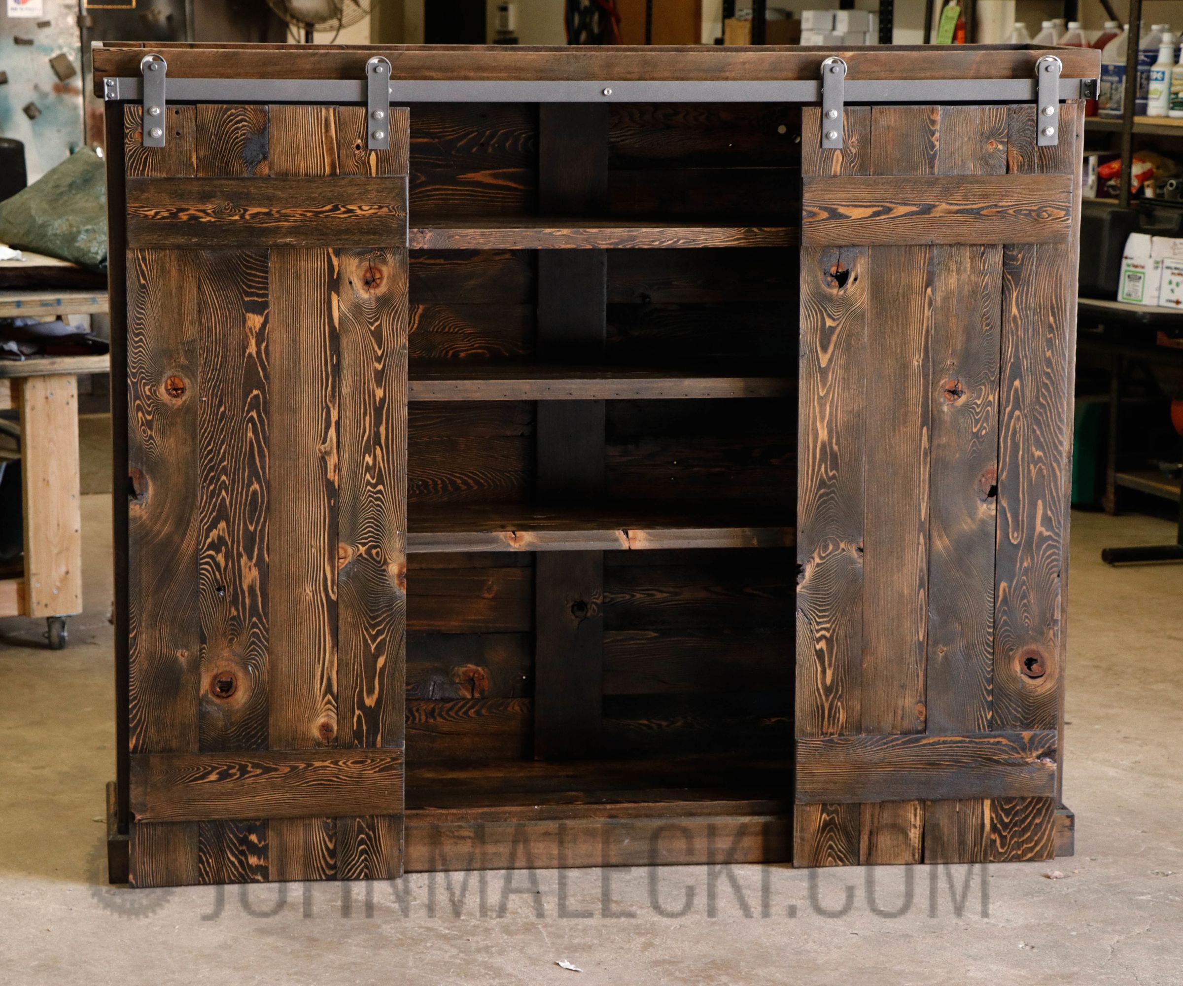 DIY Sliding Door Bookshelf 