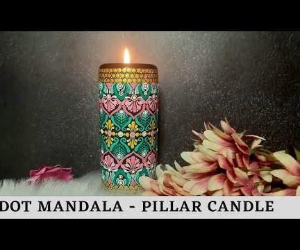 How to Paint Mandala Pillar Candle Light Holder