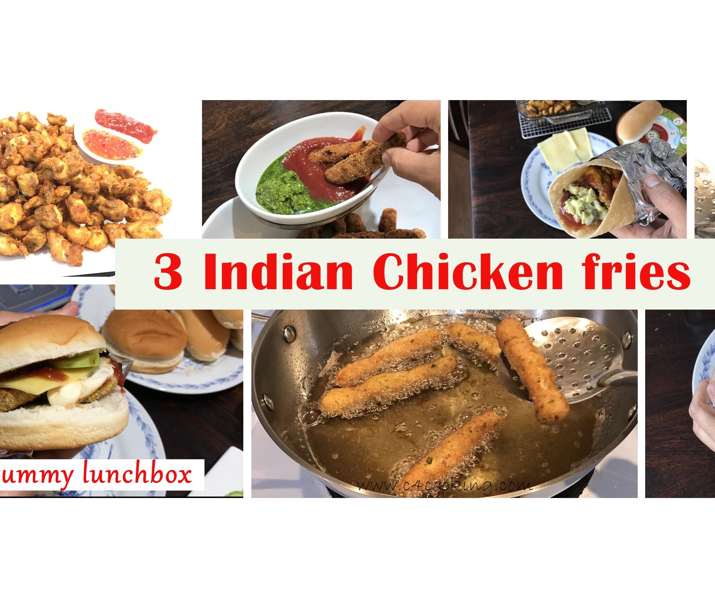 3 Indian Chicken Fries ( As Evening Snack / Iftar Snack ) or ( Lunchbox or Dinner Ideas With Wrap/burger/sandwich ) 