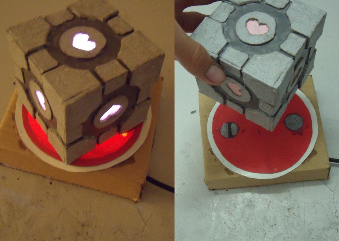 Magnetic Companion Cube and Button Lamp V.2 (more Details)
